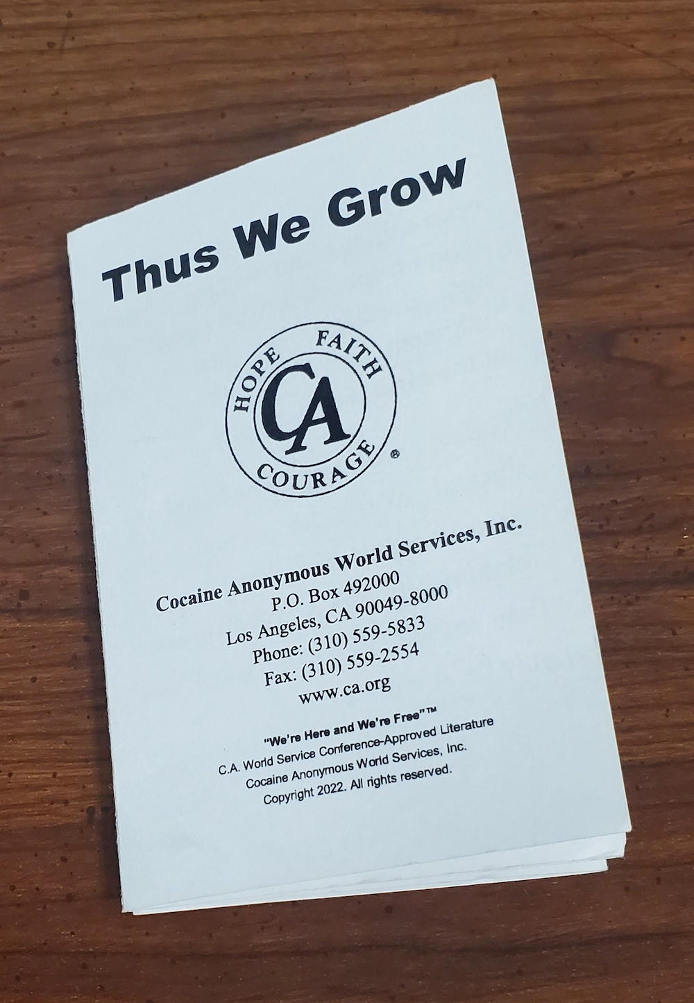 Thus we grow card